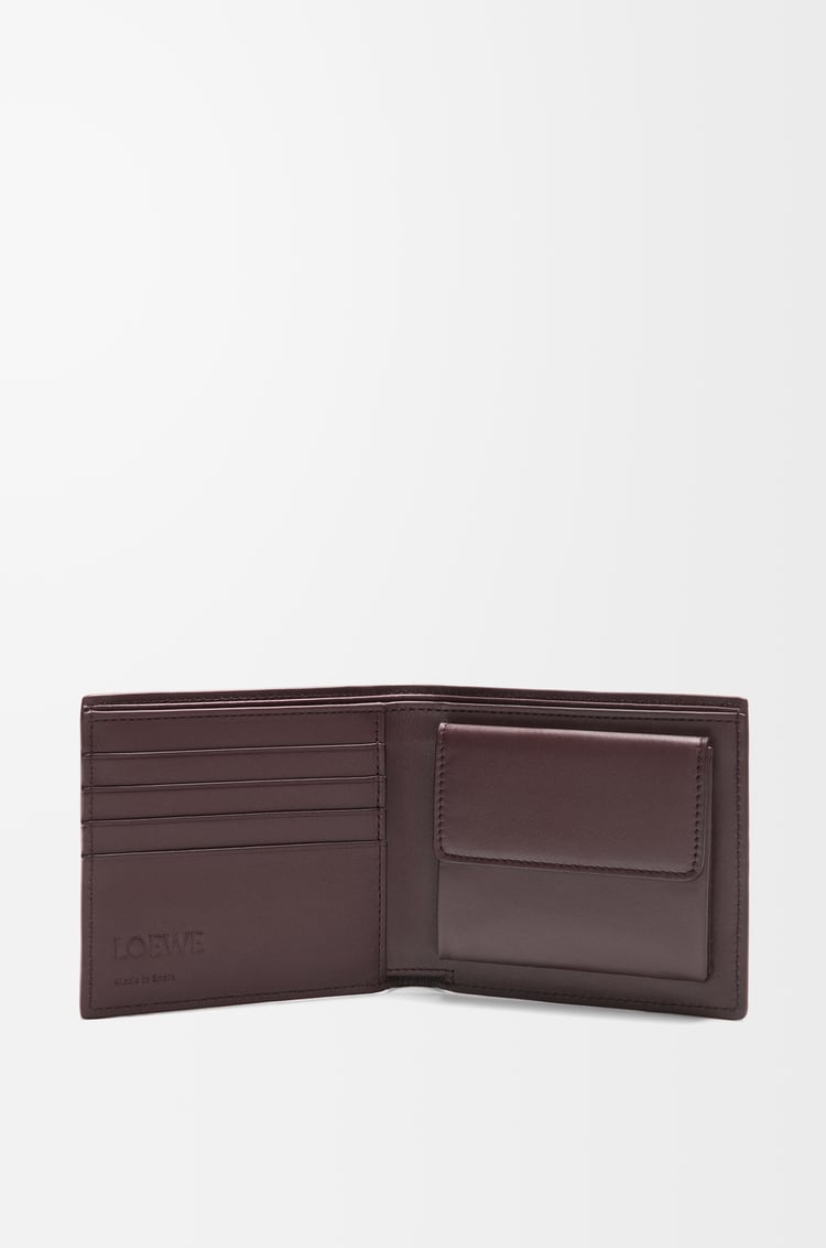 LOEWE Bifold coin wallet in deerskin Oxblood