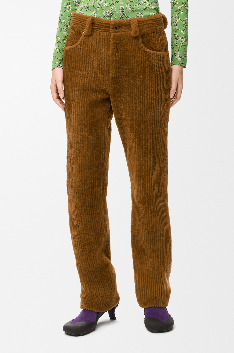 LOEWE Pantalón en pana de lana de oveja Camel