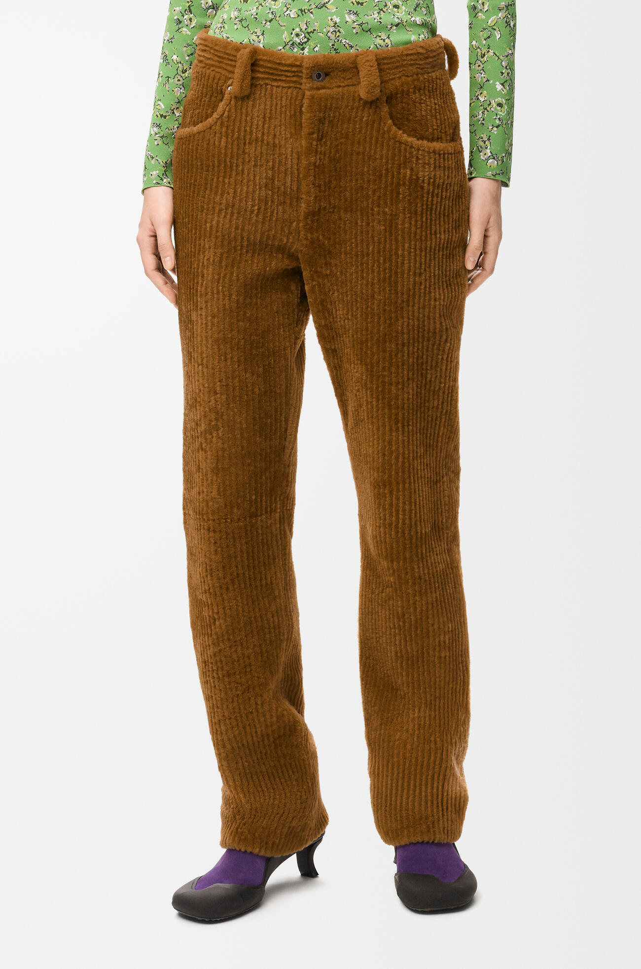 LOEWE Pantalón en pana de lana de oveja Camel