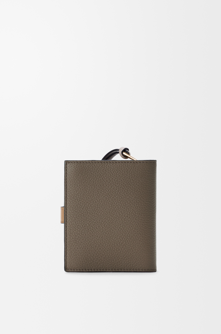 LOEWE Compact zip wallet in soft grained calfskin Taupe/Talc