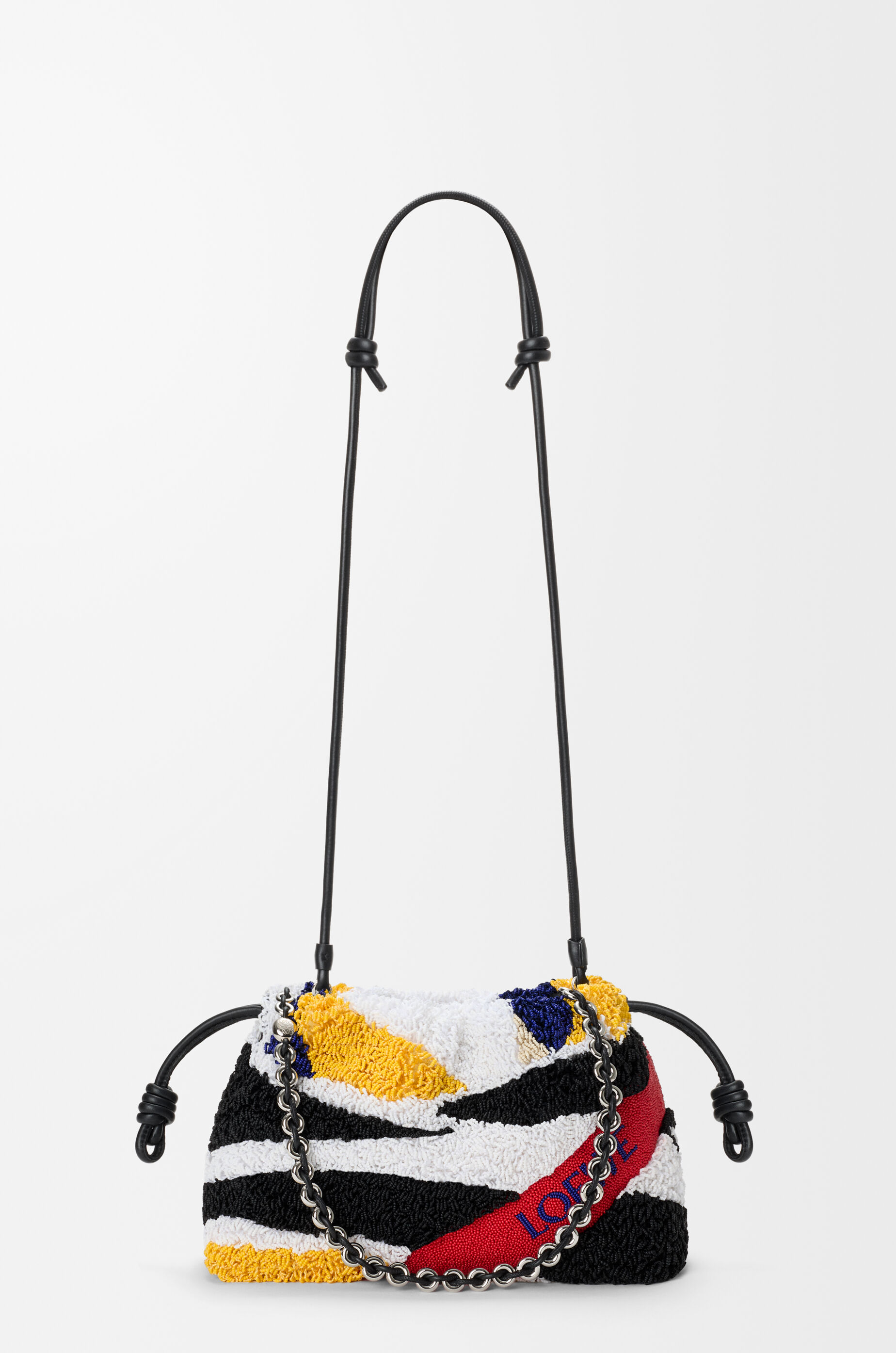 Bolso Flamenco purse mediano en napa bordada Negro - LOEWE Europa