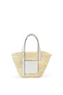 LOEWE Basket bag in palm leaf and calfskin Natural/White