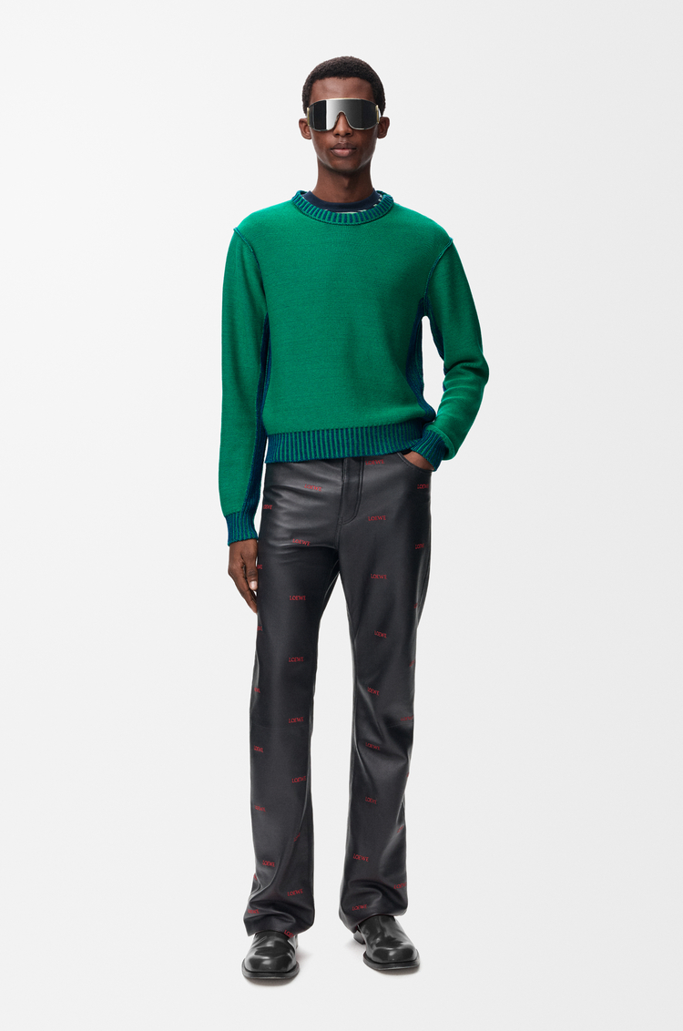 LOEWE Sweater in cotton and wool Green/Blue