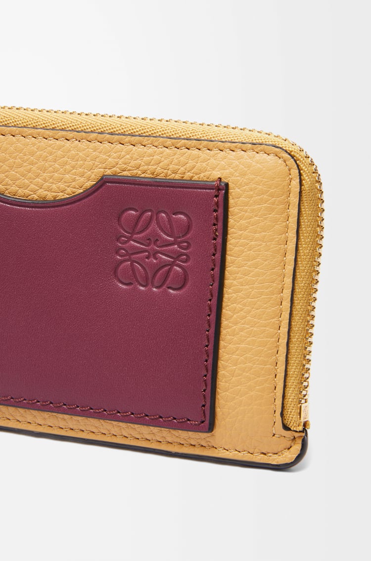 LOEWE Coin cardholder in soft grained calfskin Biscuit/Crimson/Paper Craft