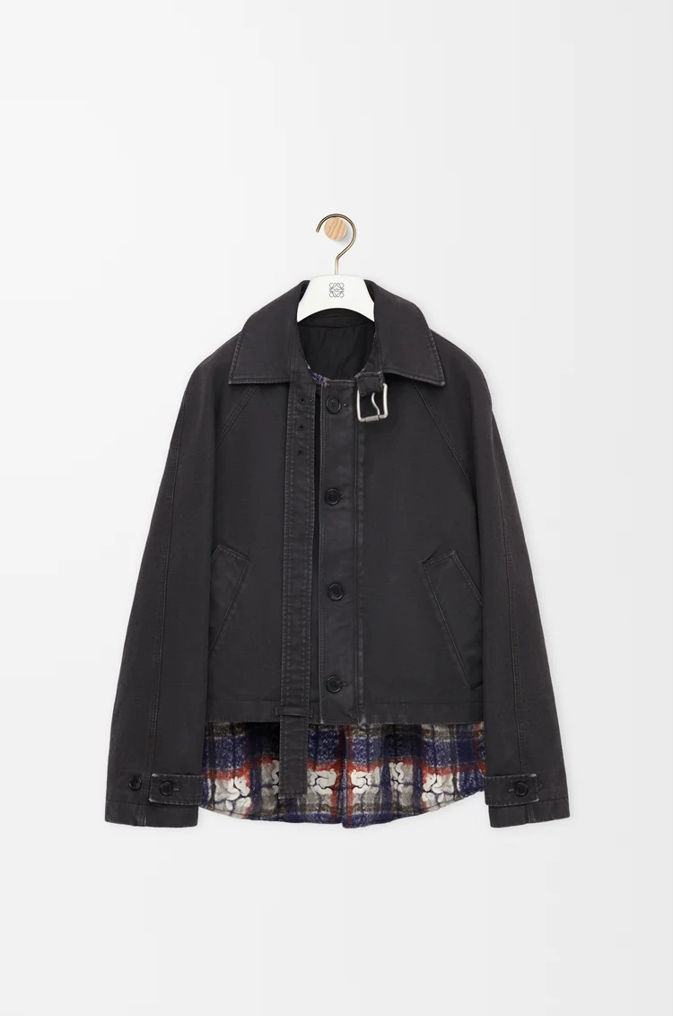 LOEWE Belted jacket in cotton Anthracite
