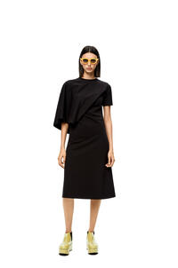 LOEWE Asymmetric dress in cotton blend Black pdp_rd