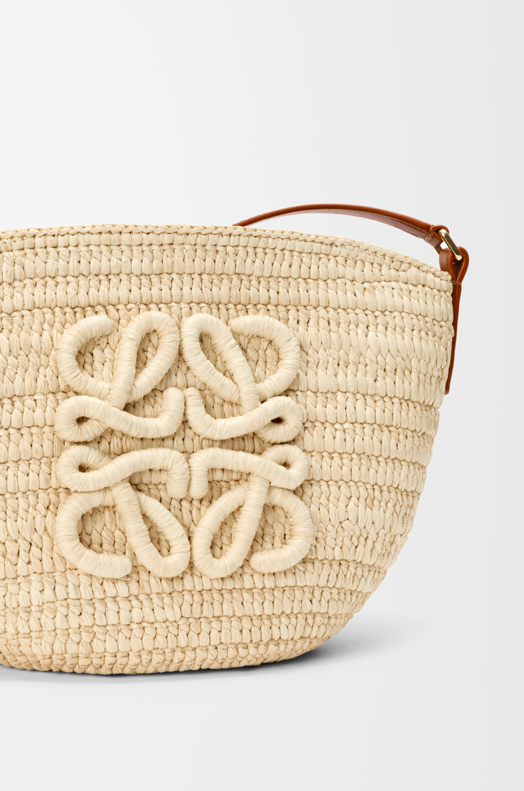 LOEWE Eclipse pochette in raffia and calfskin Natural/Tan