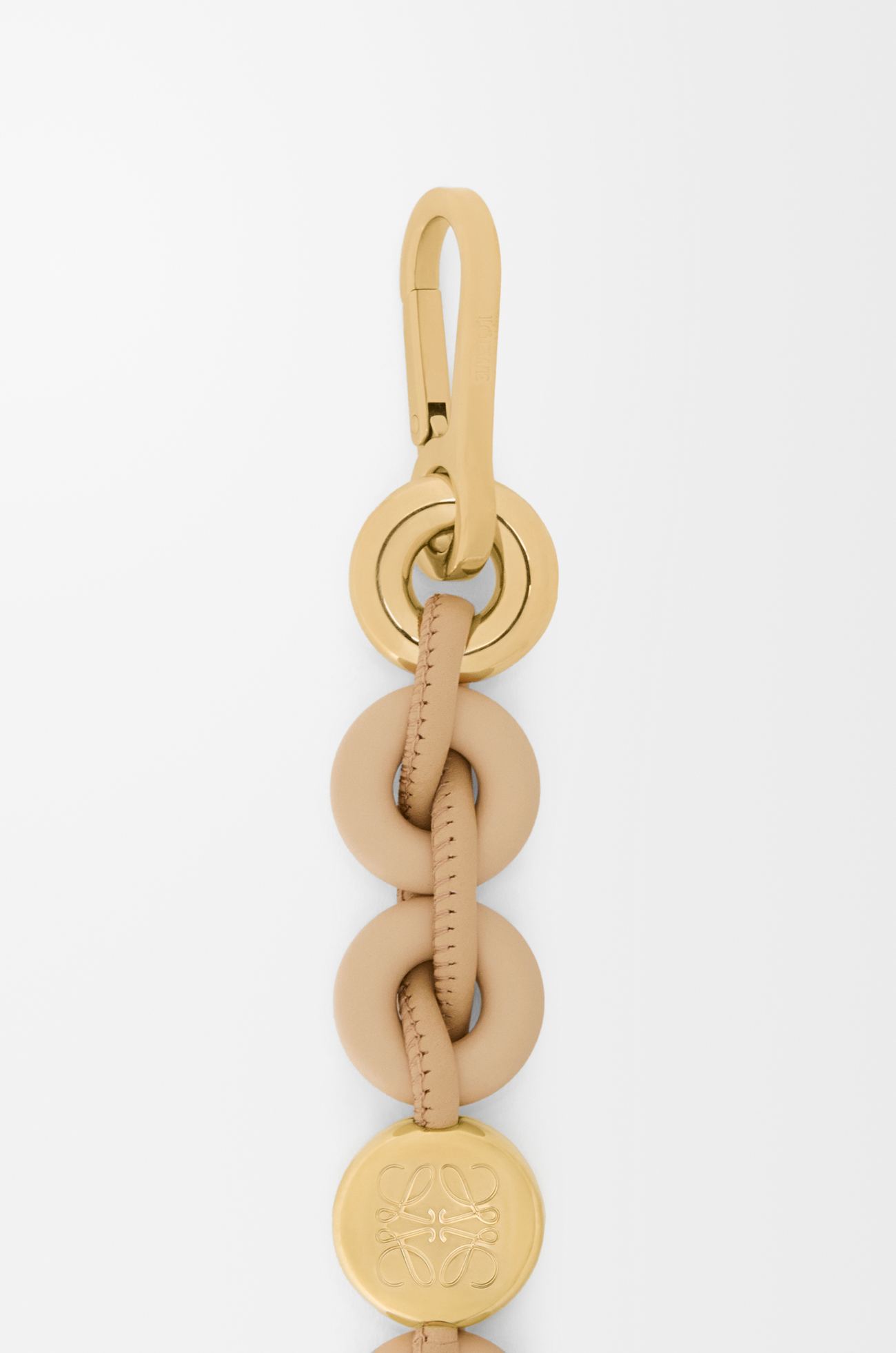 LOEWE Donut Kette aus Kalbsleder Seidenbeige