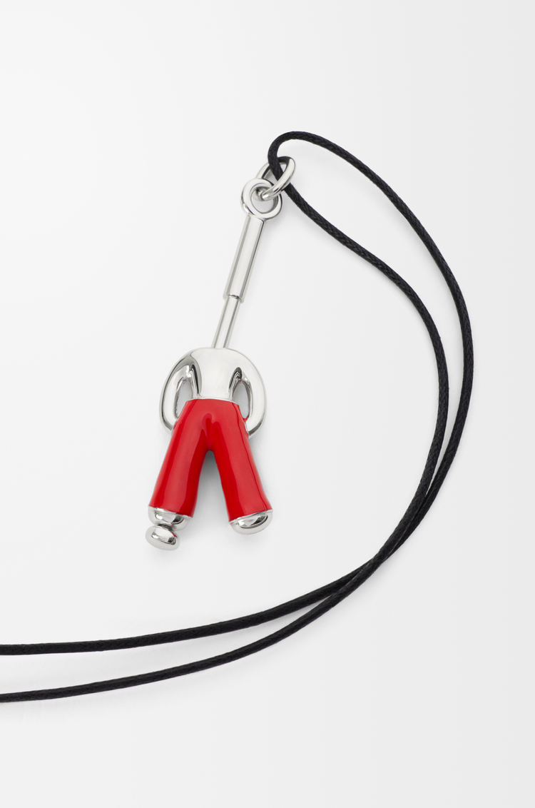 LOEWE Collar Standing Acrobat en plata de ley y esmalte Plateado/Rojo