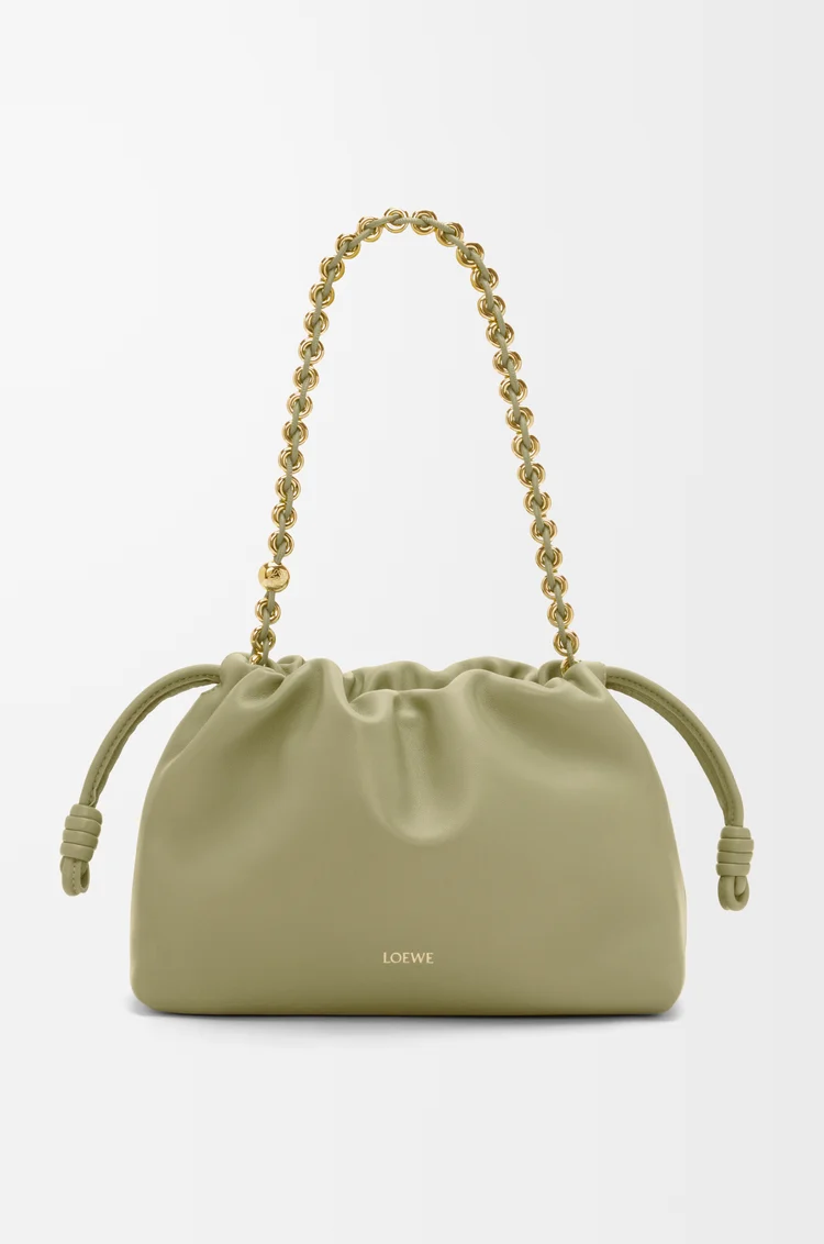 LOEWE Medium Flamenco purse in mellow nappa lambskin Light Moss