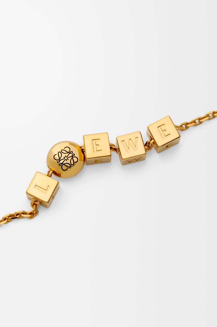 LOEWE Collar Pebble Cube en plata de ley Dorado