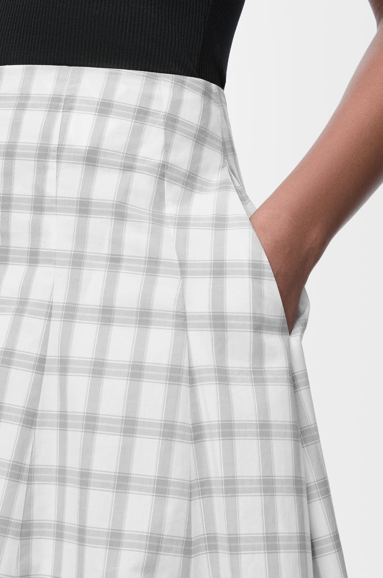 LOEWE Falda de doble capa en algodón Blanco/Gris