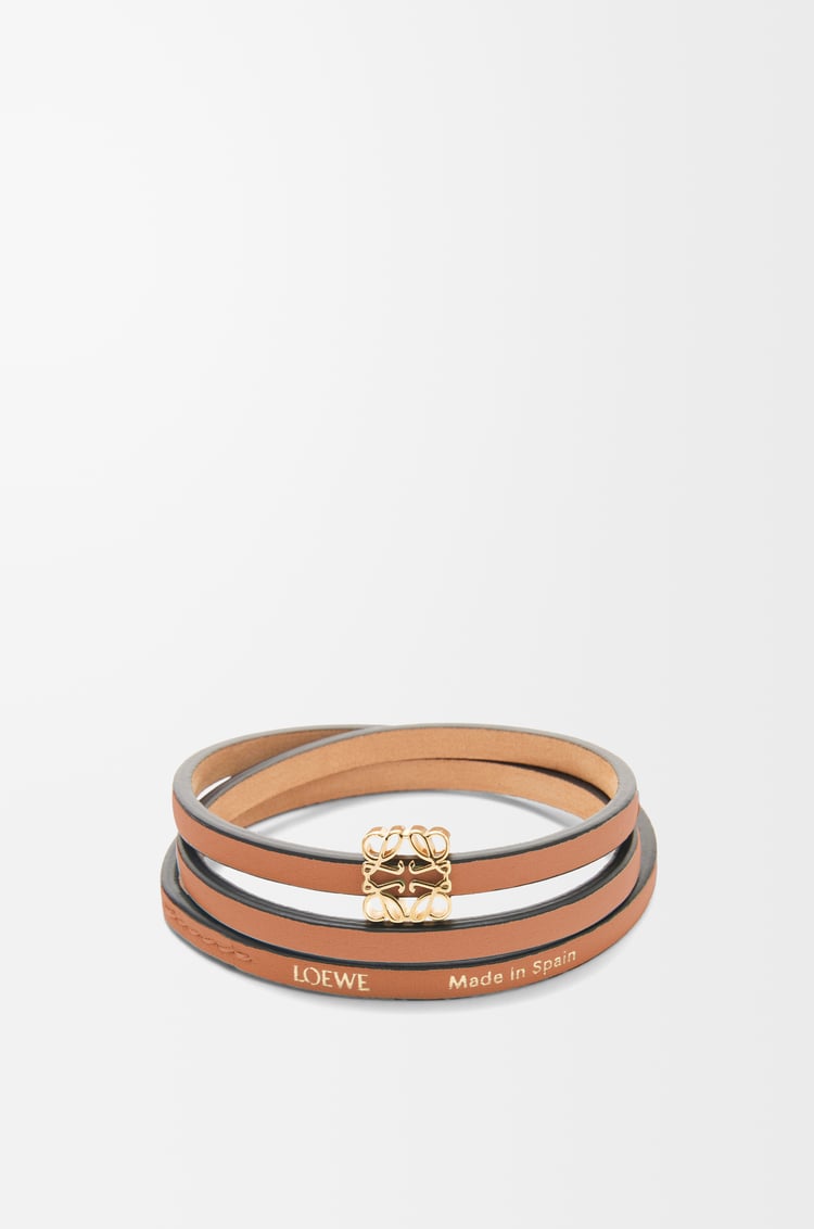 LOEWE Brazalete en piel de ternera Marrón Claro