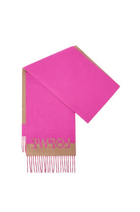 LOEWE Bicolour LOEWE scarf in wool and cashmere Light Caramel/Pink