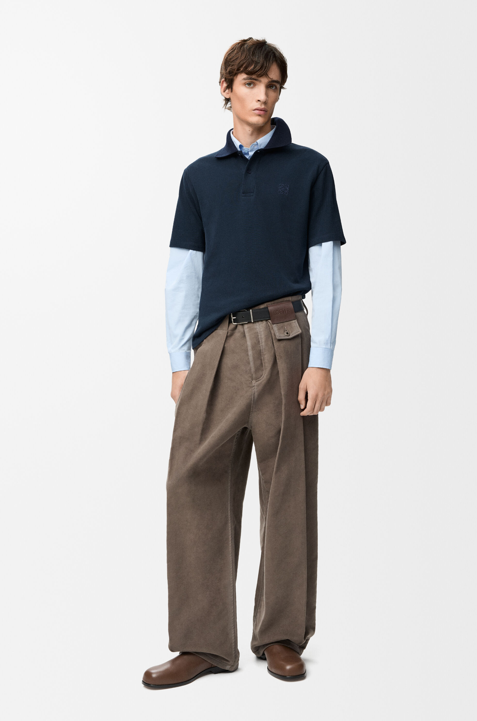 Polo in cotton Blue - LOEWE USA Official Website