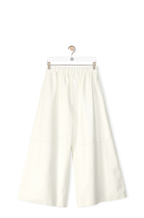 LOEWE Cropped elasticated trousers in nappa White