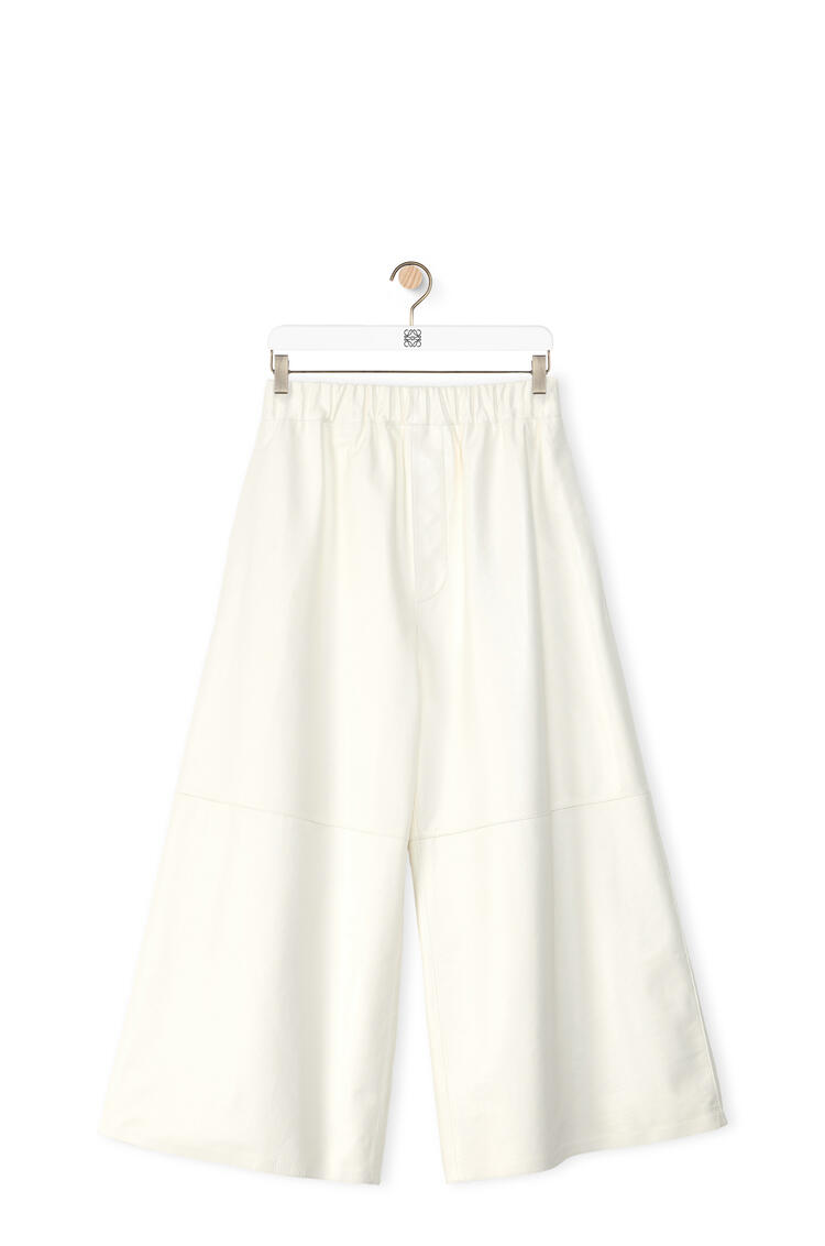 LOEWE Cropped elasticated trousers in nappa White