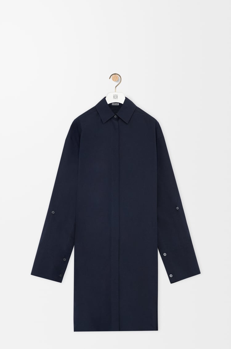 LOEWE Shirt dress in cotton Navy Blue