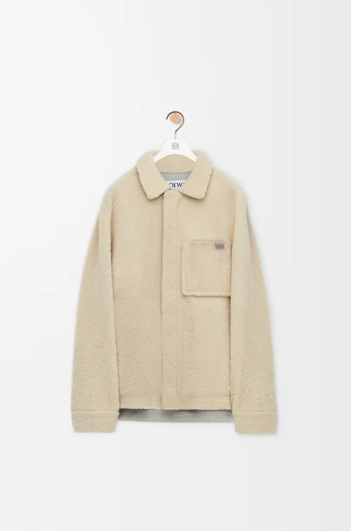 LOEWE Overshirt in shearling Light Grey