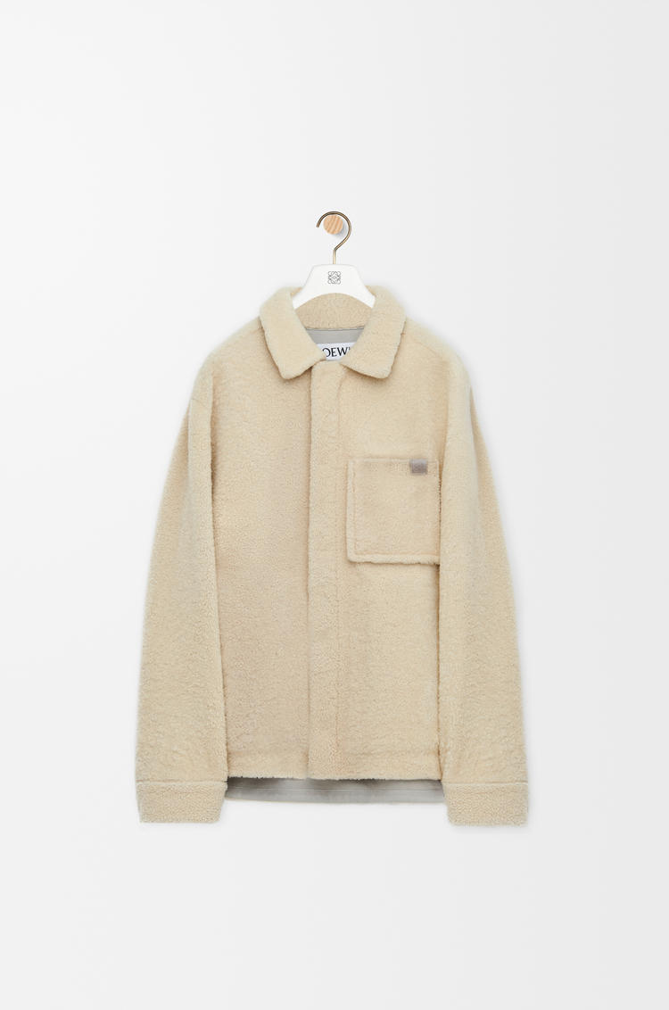 LOEWE Overshirt in shearling Light Grey