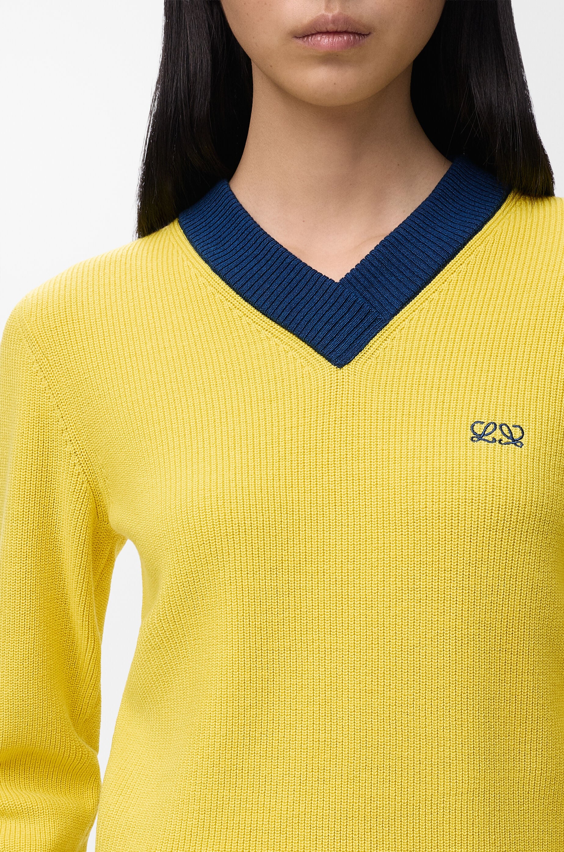 Sweater in cotton and wool Yellow - LOEWE International official