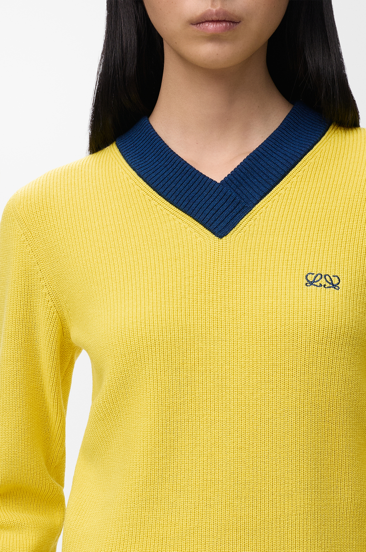LOEWE Jersey en algodón y lana Amarillo/Azul