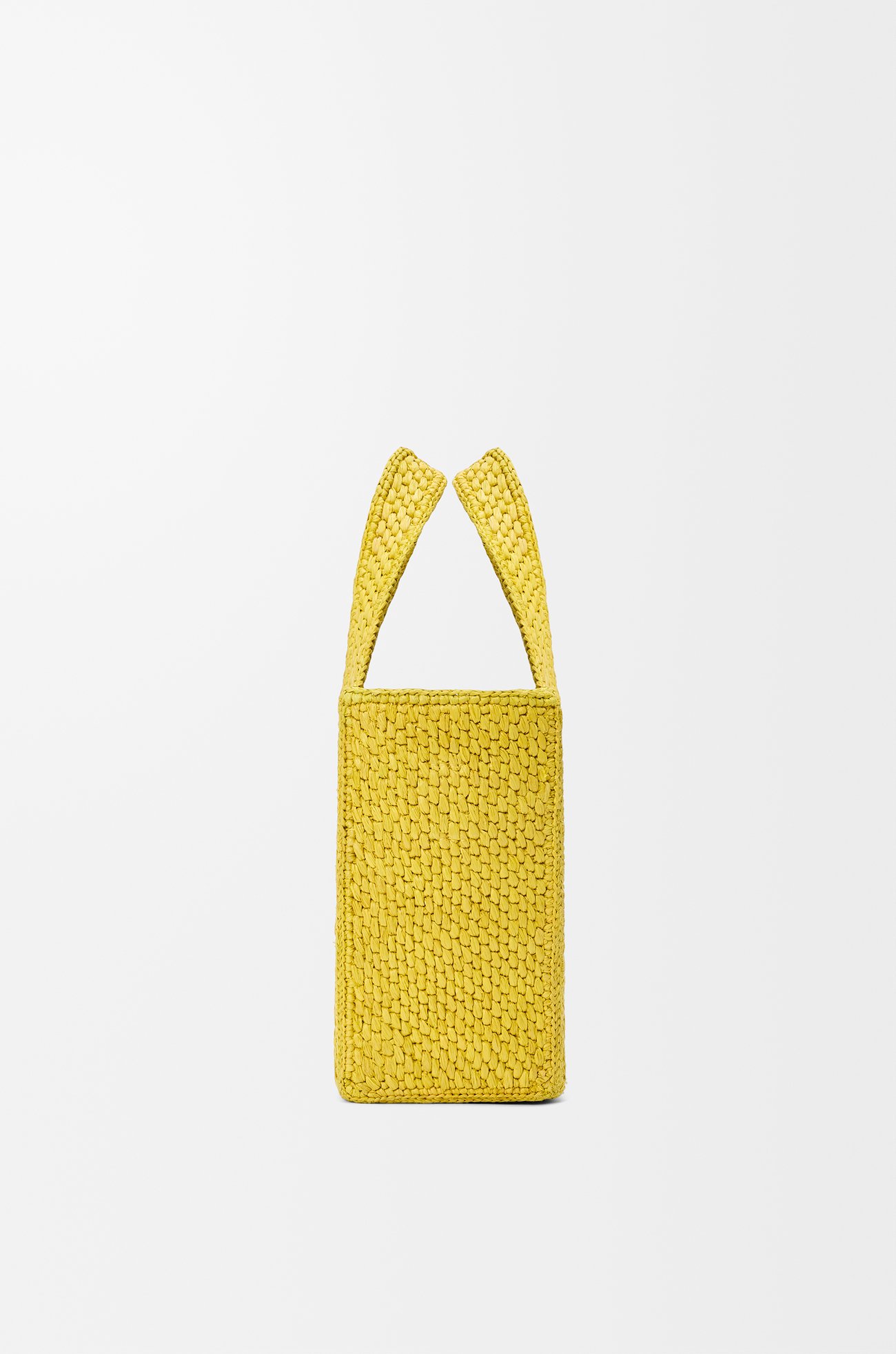 LOEWE Small LOEWE Font tote in raffia Yellow