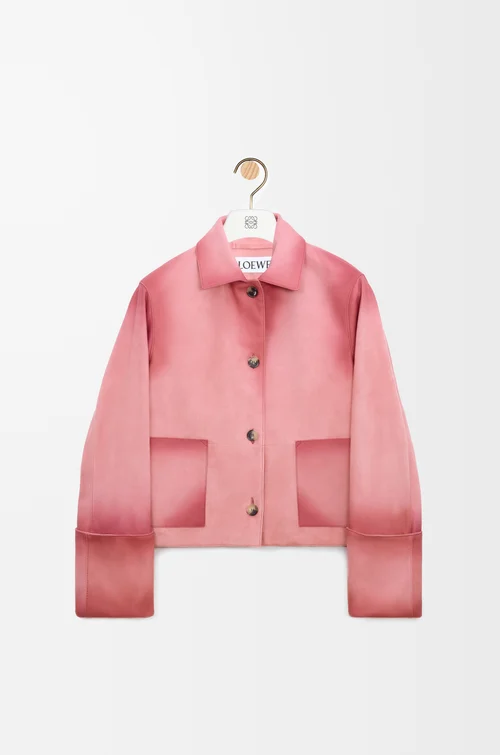 LOEWE Turn-up jacket in suede lambskin Pink