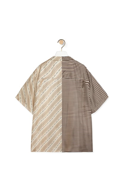 LOEWE Short sleeve shirt in silk 淺米色/多色 plp_rd