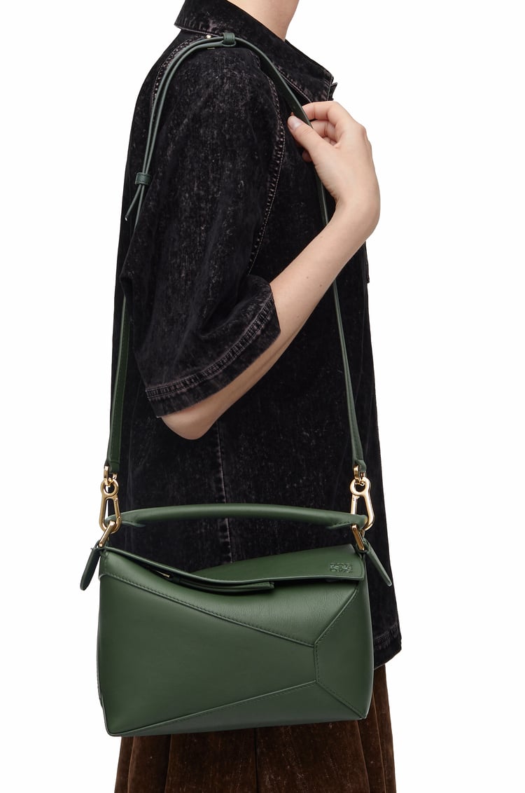 LOEWE Small Puzzle bag in classic calfskin Bottle Green
