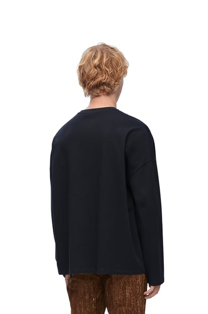 LOEWE Camiseta de manga larga de corte holgado en algodón Negro plp_rd