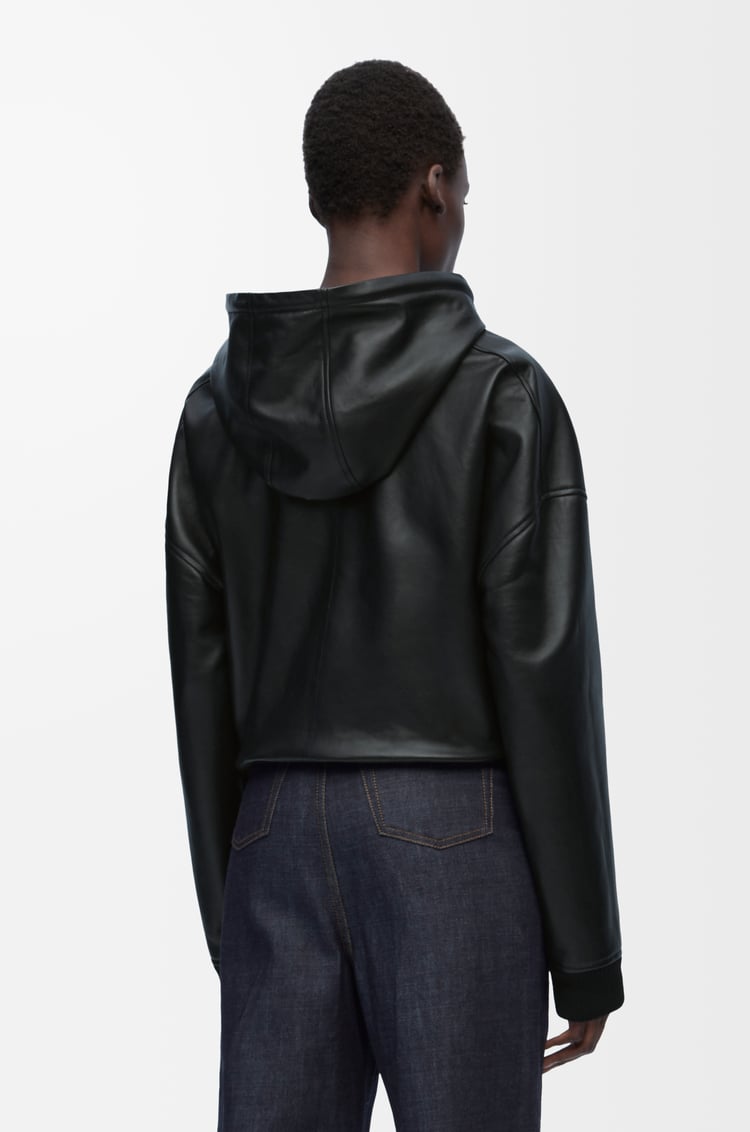 LOEWE Sudadera drapeada con capucha en napa Negro