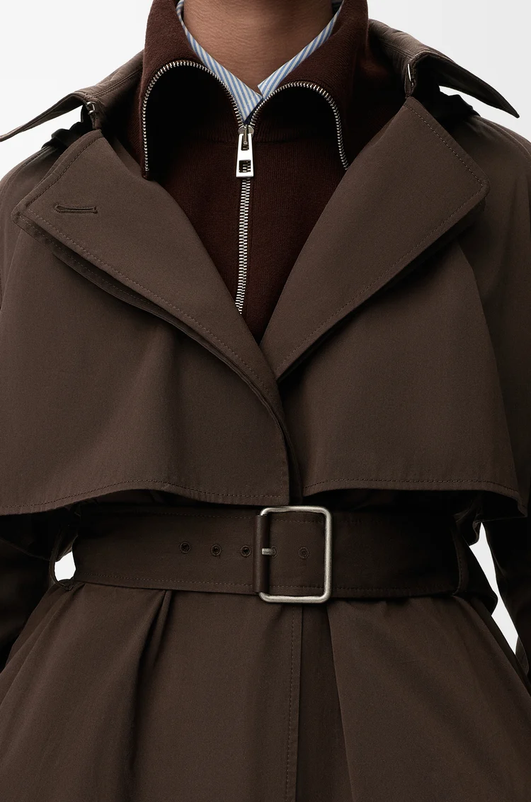 LOEWE Chaqueta en algodón y seda Marrón