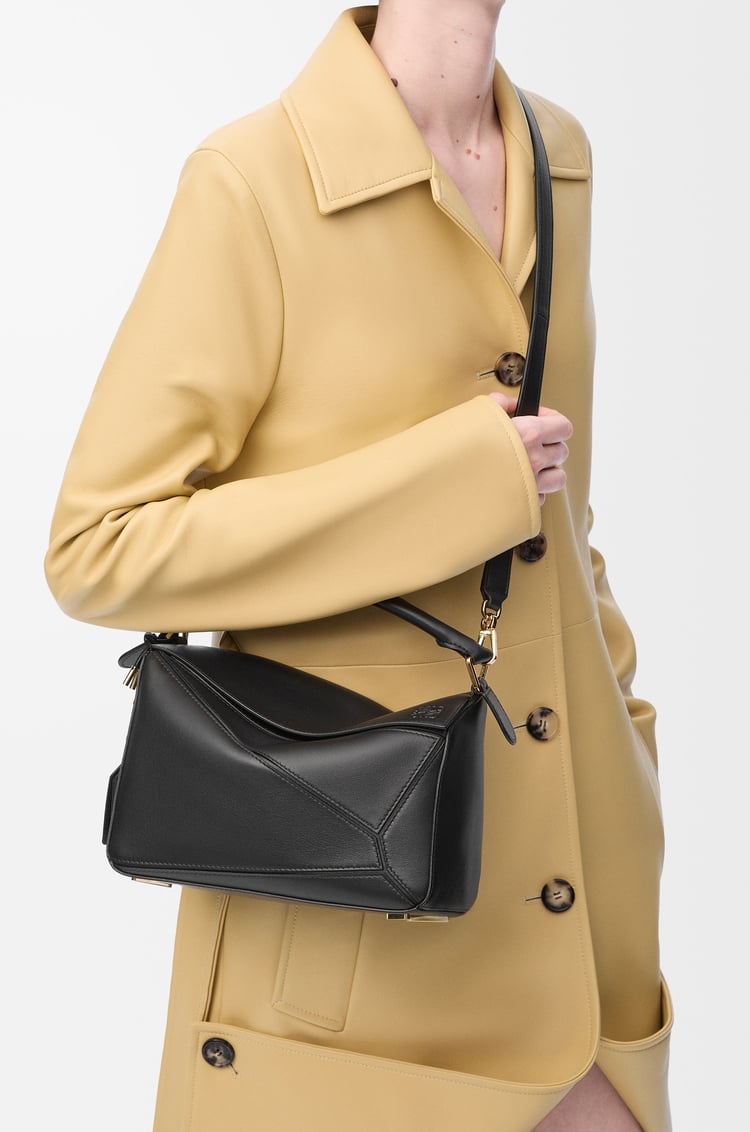 LOEWE Small Featherlight Puzzle bag in nappa lambskin Black