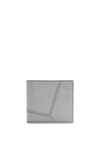 LOEWE Puzzle stitches bifold coin wallet in smooth calfskin Asphalt Grey