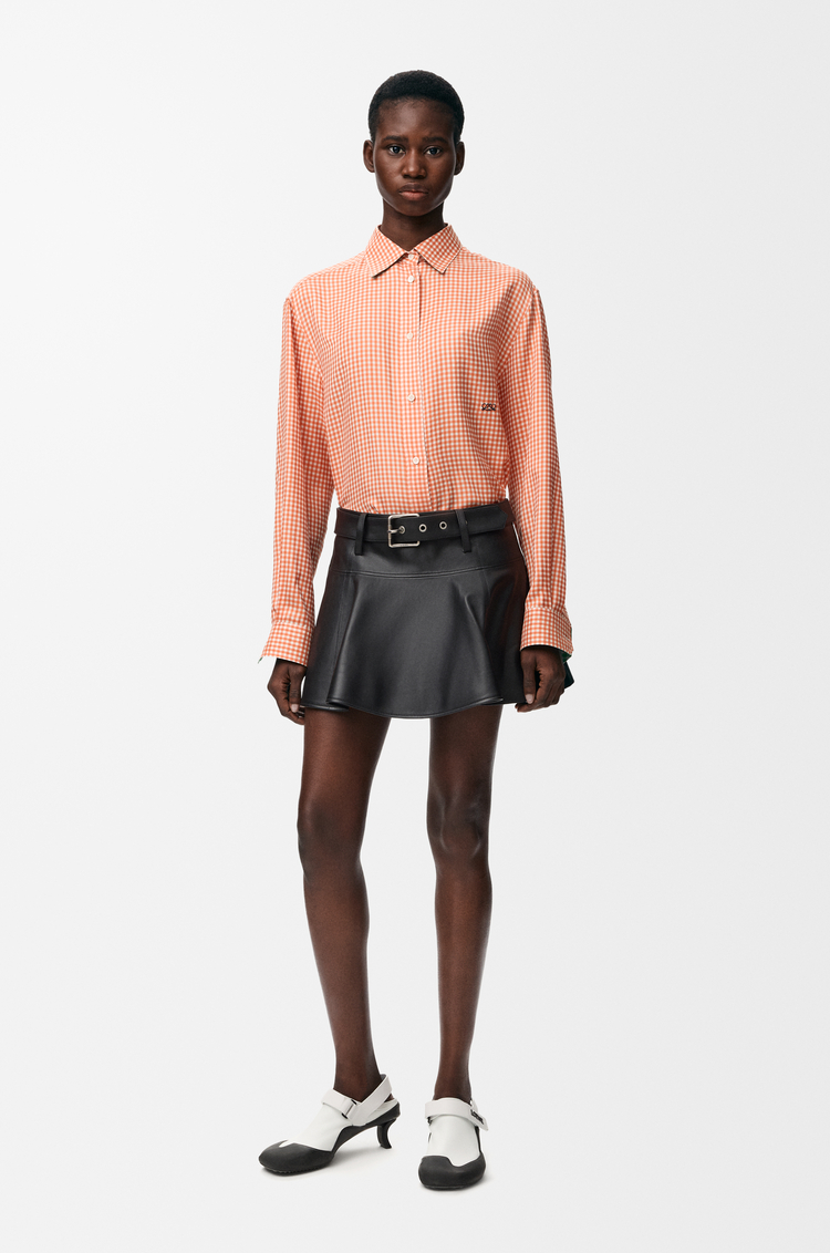 LOEWE Minifalda en piel napa de cordero Negro