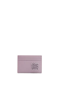 LOEWE Inflated Anagram plain cardholder in satin calfskin Pale Aubergine Glaze