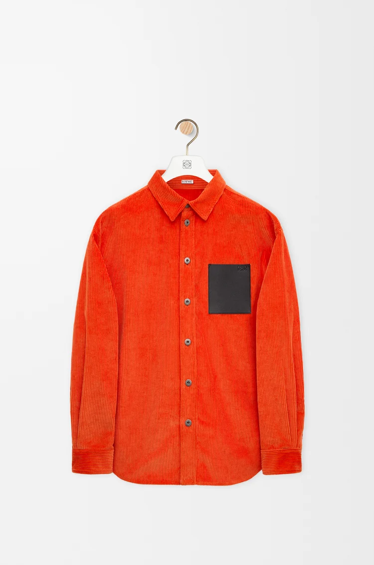 LOEWE Shirt in cotton corduroy Orange