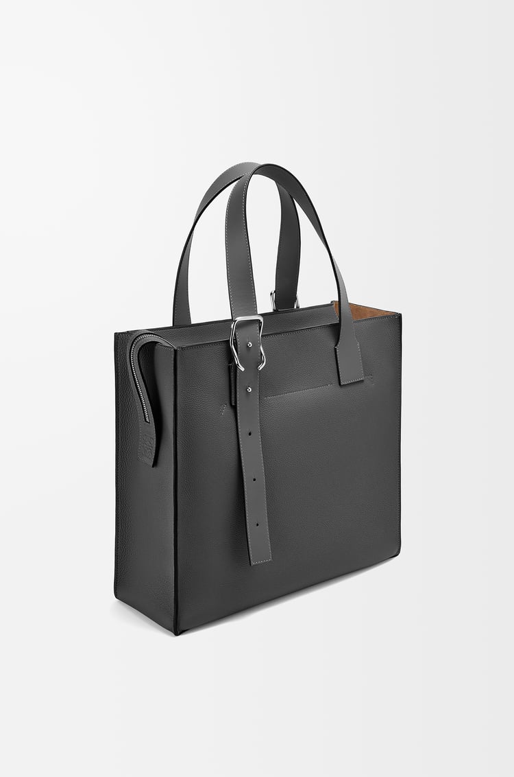LOEWE Buckle zip tote in soft grained calfskin Black