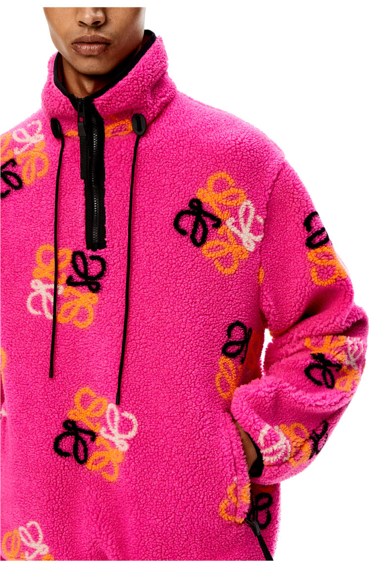 LOEWE Pullover in Anagram jacquard fleece Fluo Pink