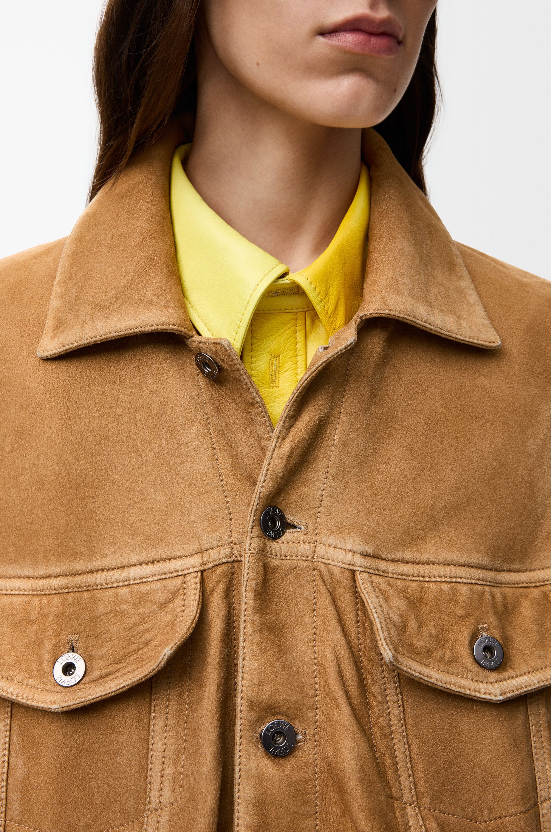 Jacket in suede goatskin Beige - LOEWE Europe official website