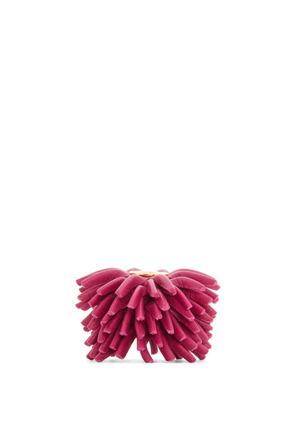 LOEWE Small flower charm in calfskin and brass Magenta plp_rd