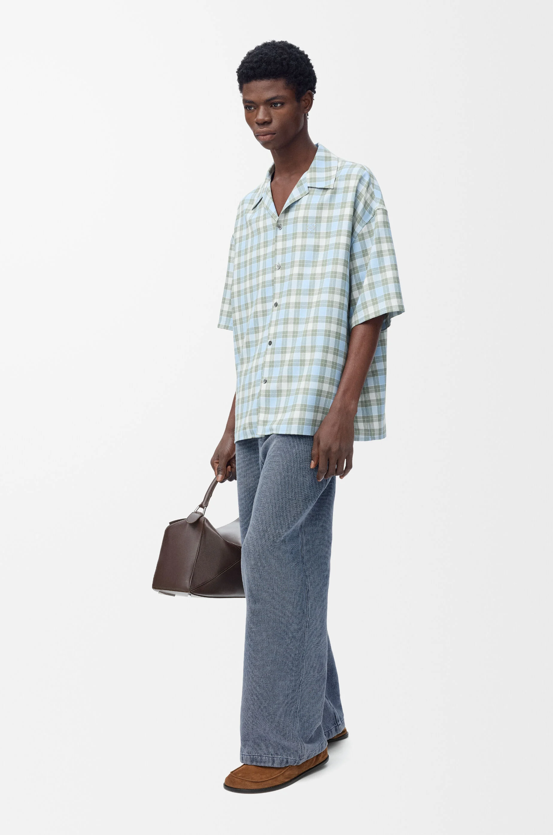 ドローストリング トラウザーズ（コットン&リネン） グレー - LOEWE