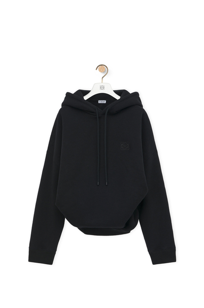 LOEWE Draped hoodie in cotton 黑色