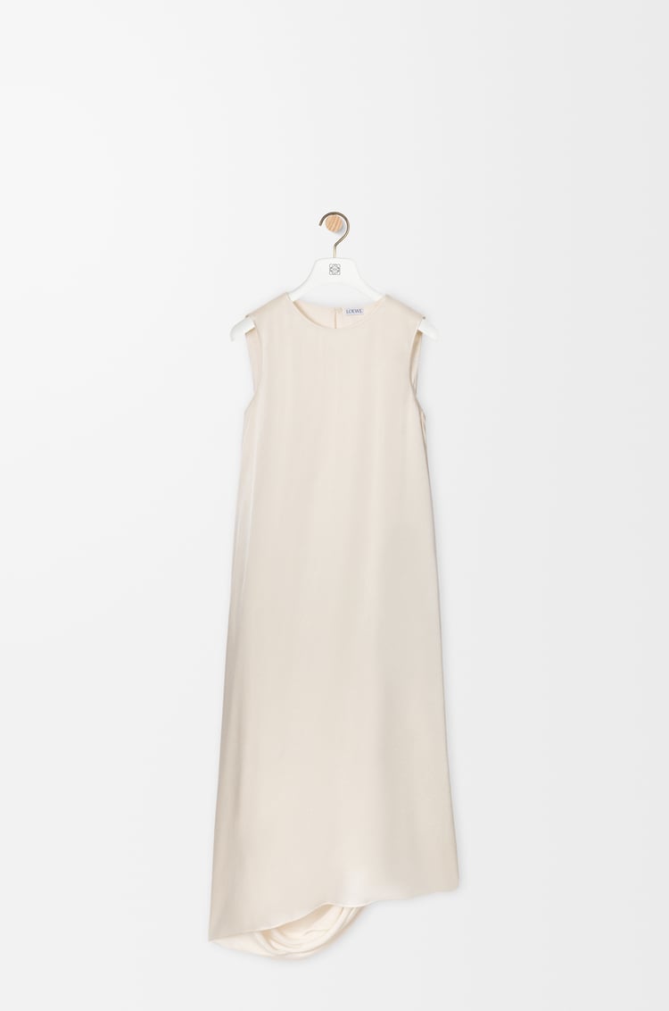 LOEWE Draped dress in silk Ivory
