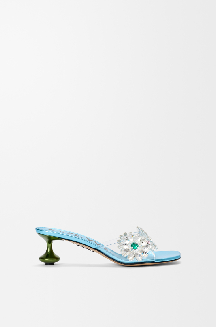 LOEWE Toy Crystal Flowers PVC 涼鞋 Turquoise/Green