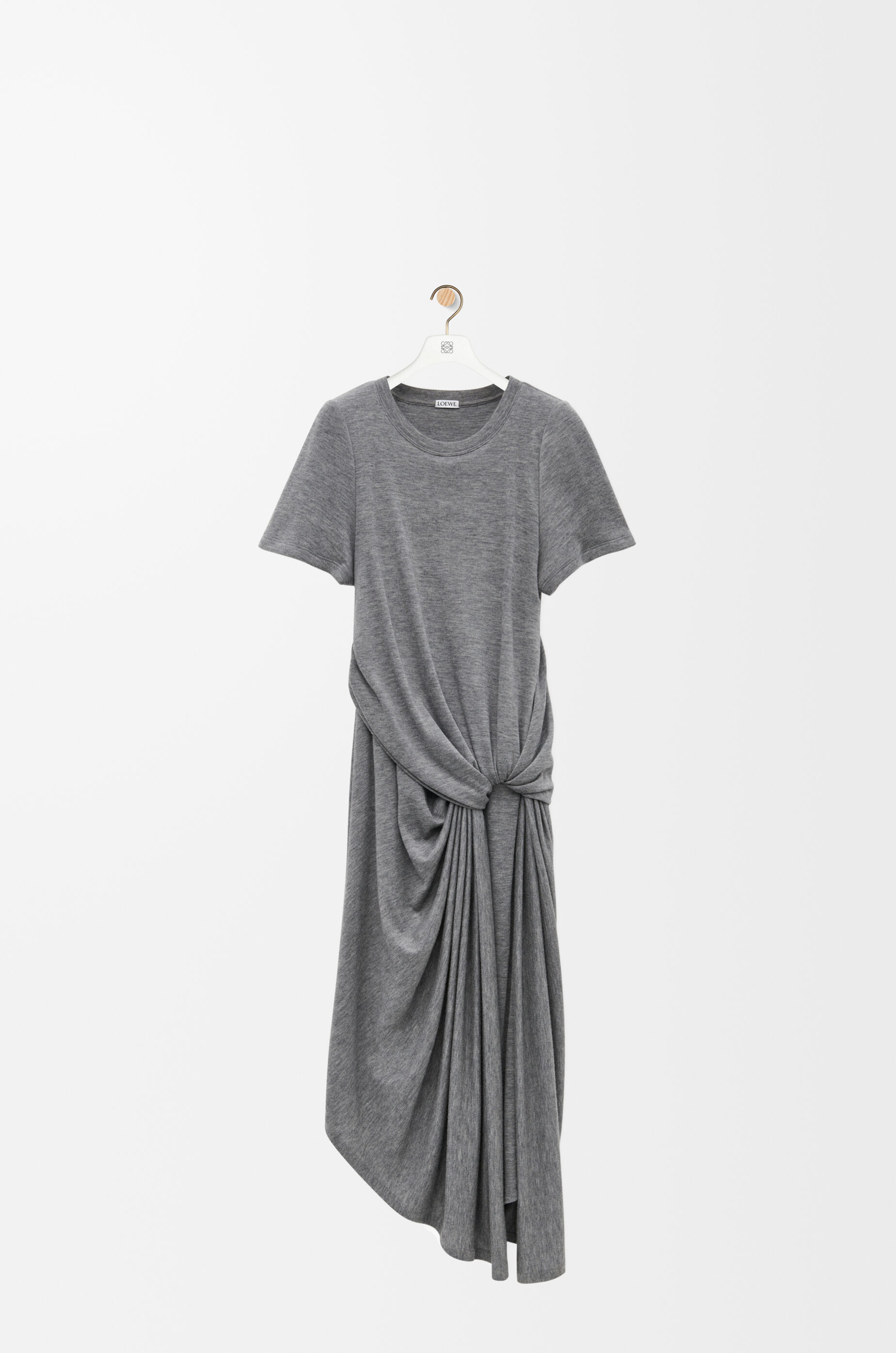 【WEB限定】 ドレープ ドレス（ストレッチレーヨン&カシミヤ） グレー - LOEWE ワンピース
