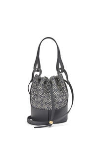 LOEWE Small Balloon bag in Anagram jacquard and calfskin Navy/Black pdp_rd
