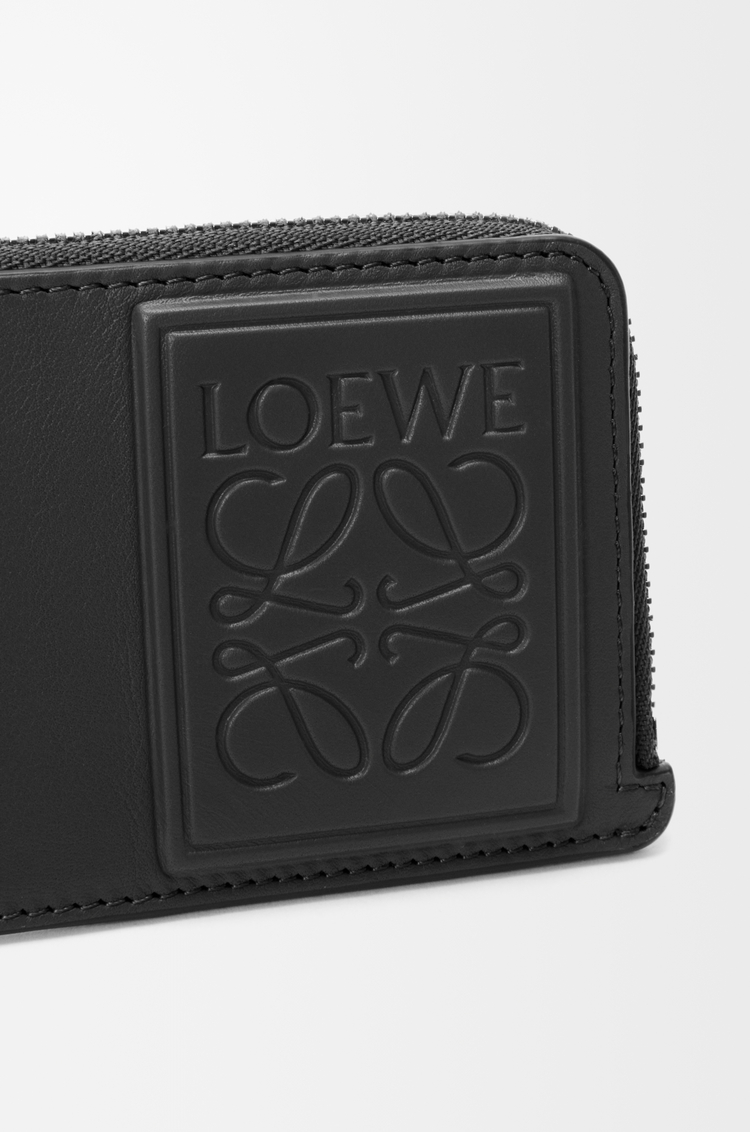 LOEWE Portacarte con portamonete in pelle di vitello satinata Nero