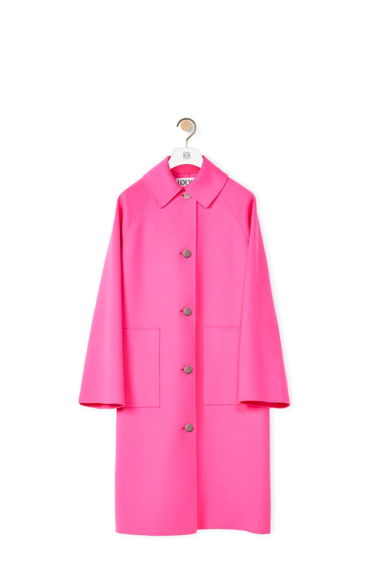 LOEWE Abrigo de lana y cashmere de color neón Rosa Fluo pdp_rd